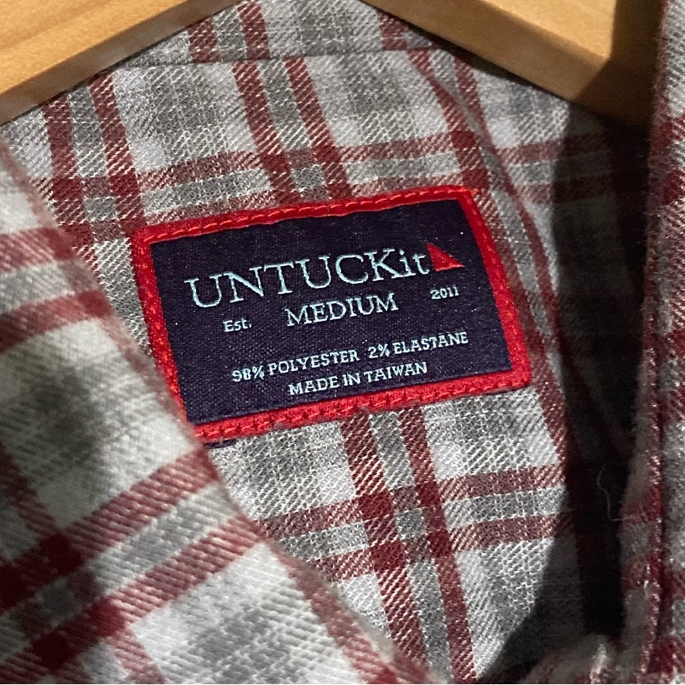 UNTUCKit Red and Gray Plaid Casual Shirt - Picture 5 of 9